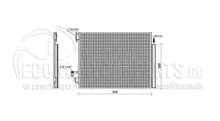 ΨΥΓΕΙΟ A/C (ΓΙΑ ΕΚΔΟΣΕΙΣ: 0.9 BENZINH TURBO - 1.0i 12V ΗΛΕΚΤΡΙΚΟ) (ΔΙΑΣΤΑΣΕΙΣ ΚΥΨΕΛΗΣ: 541x378x12mm) (KOYO)