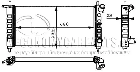 ΨΥΓΕΙΟ (ΓΙΑ ΕΚΔΟΣΕΙΣ 1.0-1.2) (ΓΙΑ ΕΚΔΟΣΕΙΣ ΜΕ A/C) (ΔΙΑΣΤΑΣΕΙΣ ΚΥΨΕΛΗΣ: 68x28.5 cm) (ΜΕ ΠΑΡΟΧΕΣ ΣΤΗ ΠΛΕΥΡΑ ΣΥΝΟΔΗΓΟΥ) 1997-2000