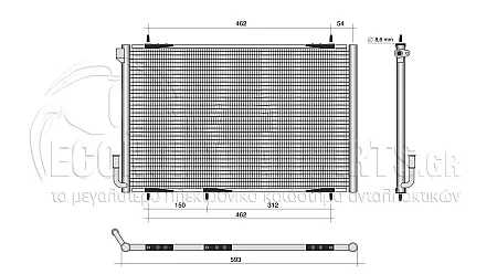 ΨΥΓΕΙΟ A/C (ΔΙΑΣΤΑΣΕΙΣ ΚΥΨΕΛΗΣ: 555x365x16mm)