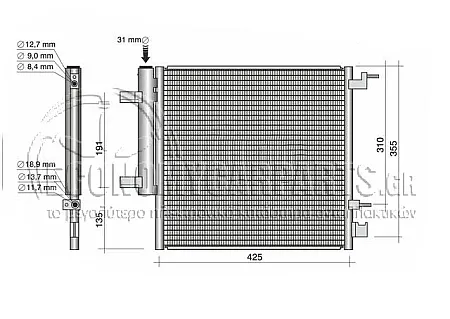 ΨΥΓΕΙΟ A/C (ΓΙΑ ΕΚΔΟΣΕΙΣ 1.0-1.2 ΒΕΝΖΙΝΗ) (ΔΙΑΣΤΑΣΕΙΣ ΚΥΨΕΛΗΣ:405x400x16mm)