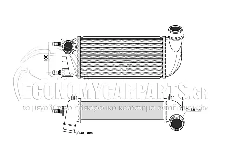 ΨΥΓΕΙO INTERCOOLER 1,3 JTD (29*13*6,4) ΠΑΡΟΧΕΣ ΑΝΩ