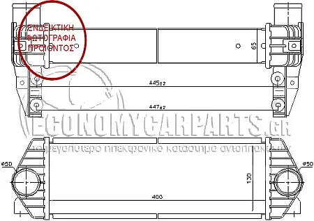 ΨΥΓΕΙΟ INTERCOOLER 1,8 TDCI (400*130*64)