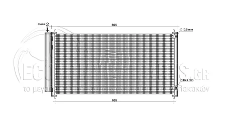 ΨΥΓΕΙΟ A/C (ΓΙΑ ΕΚΔΟΣΕΙΣ: 2.0-2.2 D4D ΠΕΤΡΕΛΑΙΟ) (ΔΙΑΣΤΑΣΕΙΣ ΚΥΨΕΛΗΣ: 670x330x16mm)