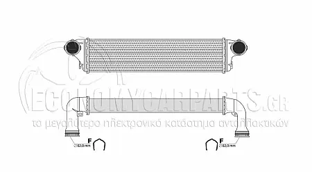 ΨΥΓΕΙΟ INTERCOOLER (ΓΙΑ ΕΚΔΟΣΕΙΣ 2.0 TD ΠΕΤΡΕΛΑΙΟ) (ΔΙΑΣΤΑΣΕΙΣ ΚΥΨΕΛΗΣ: 540x130x50mm) (ΠΑΡΟΧΕΣ 62/62)