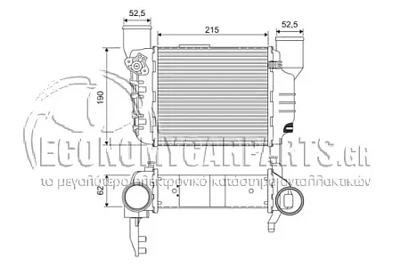ΨΥΓΕΙΟ INTERCOOLER (ΓΙΑ ΕΚΔΟΣΕΙΣ 1.8i TURBO ΒΕΝΖΙΝΗ) (ΔΙΑΣΤΑΣΕΙΣ ΚΥΨΕΛΗΣ: 215x190x62mm)