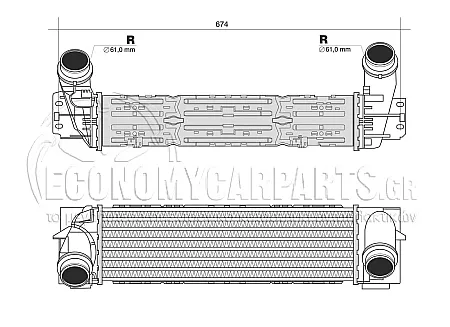 ΨΥΓΕΙΟ INTERCOOLER 3.0-3.5 ΠΕΤΡΕΛΑΙΟ (495*147*100)