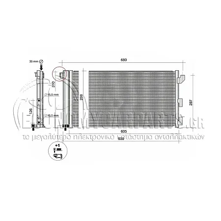 ΨΥΓΕΙΟ A/C (ΓΙΑ ΟΛΕΣ ΤΙΣ ΕΚΔΟΣΕΙΣ ΒΕΝΖΙΝΗ) (ΔΙΑΣΤΑΣΕΙΣ ΚΥΨΕΛΗΣ: 570x305mm) 2006-2014