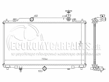 ΨΥΓΕΙΟ ΝΕΡΟΥ (ΓΙΑ ΕΚΔΟΣΕΙΣ 2.0-2.5 16v ΒΕΝΖΙΝΗ) (ΓΙΑ ΟΧΗΜΑΤΑ ΜΕ ΜΗΧΑΝΙΚΟ Ή ΑΥΤΟΜΑΤΟ ΚΙΒΩΤΙΟ ΤΑΧΥΤΗΤΩΝ) (ΔΙΑΣΤΑΣΕΙΣ ΚΥΨΕΛΗΣ: 375x735x16mm)
