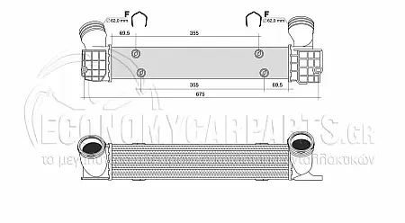 ΨΥΓΕΙΟ INTERCOOLER 2.0 TURBO ΠΕΤΡΕΛΑΙΟ) (508*100*85)