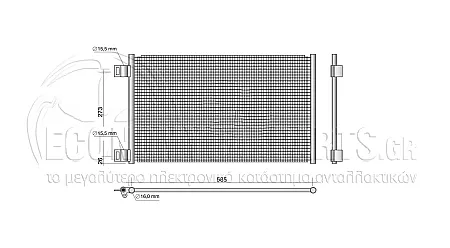 ΨΥΓΕΙΟ A/C (ΓΙΑ ΕΚΔΟΣΕΙΣ: 1.6i-16V ΒΕΝΖΙΝΗ - 1.5 DCi ΠΕΤΡΕΛΑΙΟ) (ΔΙΑΣΤΑΣΕΙΣ ΚΥΨΕΛΗΣ: 575x355x12mm)