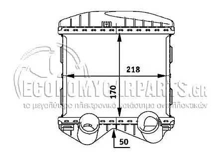 ΨΥΓΕΙΟ INTERCOOLER (ΓΙΑ ΟΛΕΣ ΤΙΣ ΕΚΔΟΣΕΙΣ ΒΕΝΖΙΝΗ) (ΔΙΑΣΤΑΣΕΙΣ ΚΥΨΕΛΗΣ: 170x218x50mm)