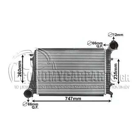 ΨΥΓΕΙΟ INTERCOOLER 1,9 -2,0TDi (61,5x40,5x32) (ΠΑΡΟΧΕΣ ΔΙΑΓΩΝΙΑ)
