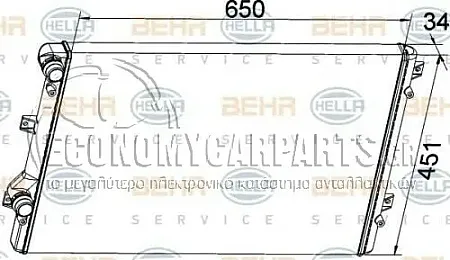 ΨΥΓΕΙΟ ΝΕΡΟΥ 1.4TSi /1.8-2.0TFSi (ΓΙΑ ΑΥΤΟΜΑΤΟ ΣΑΣΜΑΝ) (65x45) (BEHR)