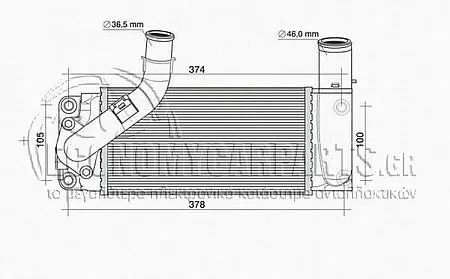 ΨΥΓΕΙΟ INTERCOOLER (ΓΙΑ ΕΚΔΟΣΕΙΣ: 1.4 D4D ΠΕΤΡΕΛΑΙΟ) (ΔΙΑΣΤΑΣΕΙΣ ΚΥΨΕΛΗΣ: 275x130mm)