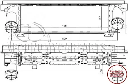 ΨΥΓΕΙΟ INTERCOOLER (ΓΙΑ ΕΚΔΟΣΕΙΣ: 2.5-2.8-3.0 ΠΕΤΡΕΛΑΙΟ) (ΔΙΑΣΤΑΣΕΙΣ ΚΥΨΕΛΗΣ: 49.5x13.3)
