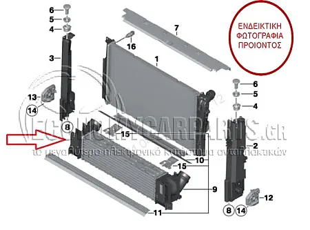 ΨΥΓΕΙΟ INTERCOOLER (ΓΙΑ ΕΚΔΟΣΕΙΣ: 2.5-2.8-3.0 ΠΕΤΡΕΛΑΙΟ) (ΔΙΑΣΤΑΣΕΙΣ ΚΥΨΕΛΗΣ: 49.5x13.3)