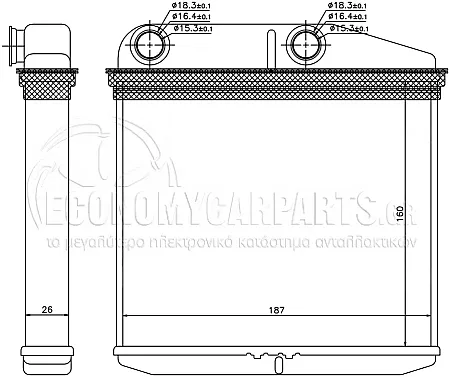ΨΥΓΕΙΟ ΚΑΛΟΡΙΦΕΡ (ΔΙΑΣΤΑΣΕΙΣ ΚΥΨΕΛΗΣ: 160x188mm) (TYΠΟΥ DENSO)