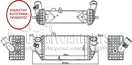 ΨΥΓEIO INTERCOOLER 1.1-1.4 CRDI (300x161x85)