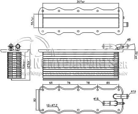 ΨΥΓΕΙΟ INTERCOOLER (ΒΟΗΘΗΤΙΚΟ) (ΓΙΑ ΚΙΝΗΤΗΡΕΣ 1.4 TSI) (ΔΙΑΣΤΑΣΕΙΣ ΚΥΨΕΛΗΣ: 307x106x55) 2015-->