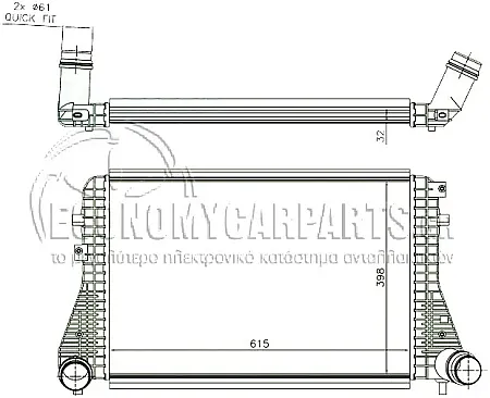 ΨΥΓΕΙΟ INTERCOOLER 2.0TDi (615x398x32) (CJAA 138PS)