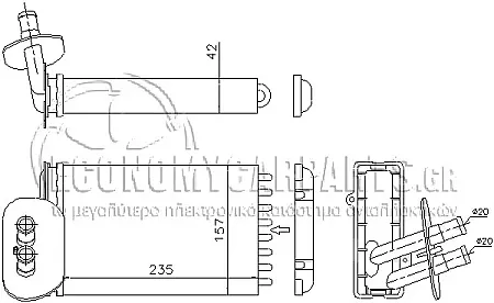 ΨΥΓΕΙΟ ΚΑΛΟΡΙΦΕΡ (ΓΙΑ ΕΚΔΟΣΕΙΣ ΜΕ A/C) (ΔΙΑΣΤΑΣΕΙΣ ΚΥΨΕΛΗΣ: 235x157mm) (ME ΙΣΙΑ ΚΥΨΕΛΗ)