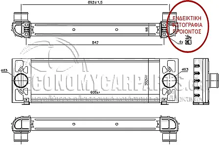 ΨΥΓΕΙΟ INTERCOOLER 2.2-3.2 TDCI (600x202x58)