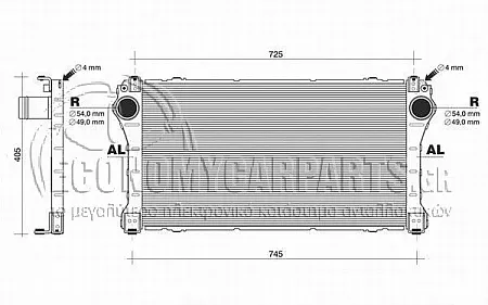 ΨΥΓΕΙΟ INTERCOOLER 2.0-2.2 D4D (ΚΟΛΑΡΑ ΚΟΥΜΠΩΤΑ) (690x372x26) 2007-2009