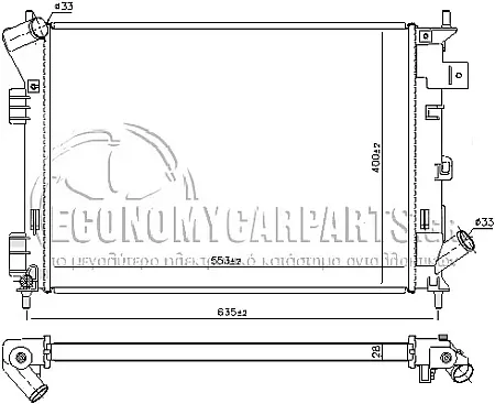 ΨΥΓΕΙΟ ΝΕΡΟΥ (ΓΙΑ ΕΚΔΟΣΕΙΣ 1.6i - 1.6 GDI) (ΓΙΑ ΕΚΔΟΣΕΙΣ ΜΕ ΜΗΧΑΝΙΚΟ ΚΙΒΩΤΙΟ ΤΑΧΥΤΗΤΩΝ) (ΔΙΑΣΤΑΣΕΙΣ ΚΥΨΕΛΗΣ: 55.3x40.0x2.8cm)
